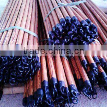 wood broom stick with wood grain pvc coating