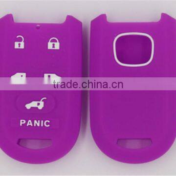 silicone rubber car key cover for honda 5 buttons with panic