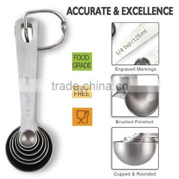 6pc Stainless Steel Measuring Spoon Sets,coffee Set,tea Set photo-3