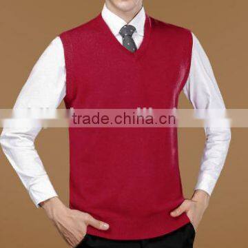 2016 New Autumn Winter Warm Cashmere Sweater Vest Men Classic Sleeveless Wool Solid Color Jersey Casual V-Neck Pullover photo-2
