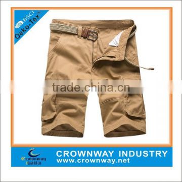 100% cotton twill fabric kahaki silicone washed mens cargo shorts/pants with side pockets