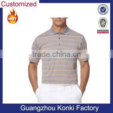 Men's Short Sleeve Performance Ventilated Stripe Polo Shirt