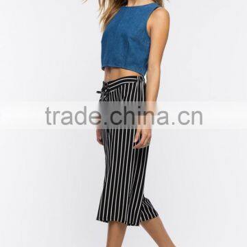 summer stripe new model culottes pants fashion deisgn