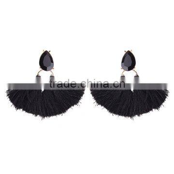 Bohemian Jewelry Rhinestone With Long Colorful Tassel Charms Earrings for Women photo-5