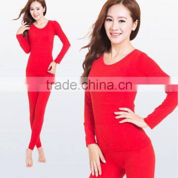 Custom 2014 New Winter Women's Modal Slim Sheath Long Johns Ladies Seamless Thermal Underwear O-neck Low Collar Top+pant Shapewe photo-2