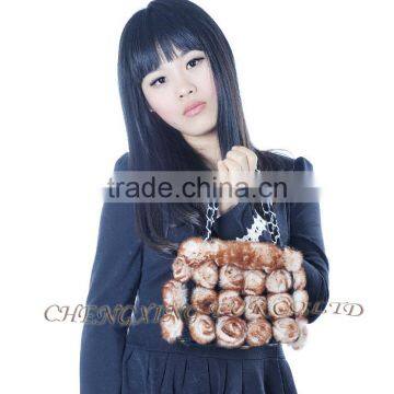 CX-H-13 Latest Fashion Design Ladies Genuine Rabbit Fur Hand Bag photo-2