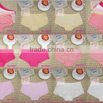 Sex Picture of Ladies Sexy Short Panties Front Transparent Floral Lace With Bow Back Bamboo Fabric