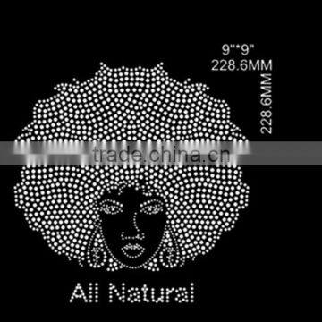 Wholesales Zeta Phi Beta Afro Girl Hot Fix Rhinestone Transfer Design photo-2