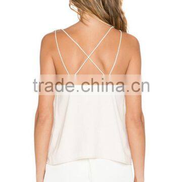 2015 OEM Gym Singlet Ladies White Vest Stringer Vest photo-3
