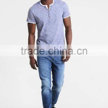 MGOO Top Selling Men's Half Sleeve T Shirt Button Down Plain Slim Fit T Shirt photo-4