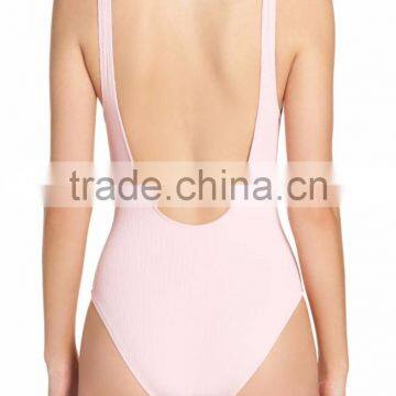 One Piece Swimsuit Scooped Neck Lined Women High Cut Legs Low Cut Back Style Swimwear Customize Polyamide Spandex Womens Active photo-3