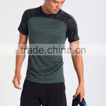 MGOO New Design Dry Fit Sportwear Gym T-shirt Men Muscle Fitness Color Block T Shirt photo-3
