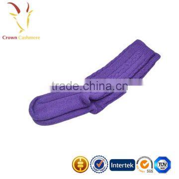 100% Cashmere Socks Cable Knit Knee Socks photo-6