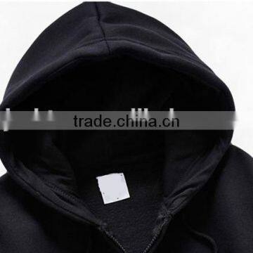 Good Quality Custom 100% Cotton Plain Black Hoodies Made in China photo-3