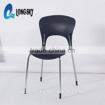 LS-4013 High Quality Wholesale PP Stacking Plastic Chair for Sale Plastic Dining Chair With Metal Legs photo-5