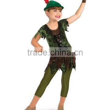 2016 Hot !!- little pilot green cute dance wear-performance costumes for girls of 10 years old