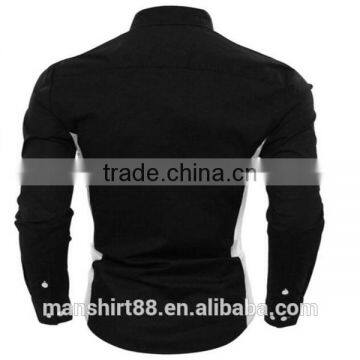 2016 New Wholesale Two Toned Slim Fit Custom Mens Casual Dress Shirts photo-4