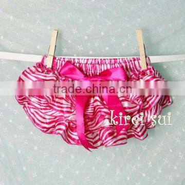 Raspberry Zebra Satin Ruffles Panties Bloomers BSSZ8