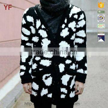 new arrival men's leopard cardigan clothing sweater