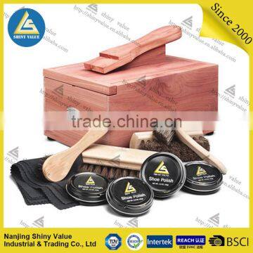 Custom Design Logo Available Fancy Quality Cedar Wood Box for Shoe Care Products photo-2