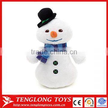 White Plush Stuffed Toy Snow Man For Christmas Gift