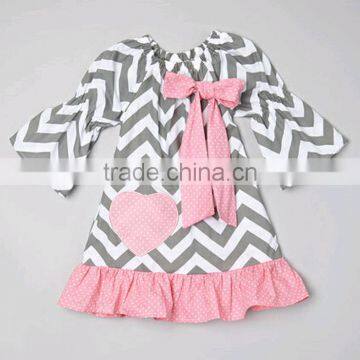 Chevron valentines heart dress,valentines pillowcase dress,valentines day clothing M5111704