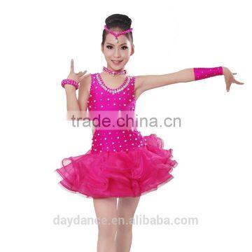 Girls Fancy Dress Costumes Sexy Backless Bling Ballroom Latin Dress For Kids photo-5