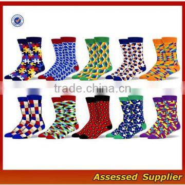 FXS142 Top Quality Custom Combed Cotton Colorful Happy Dress Mens Socks Wholesale