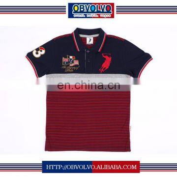 2016 polo shirt custom embroidery custom striped polo shirt/cut sew polo shirts