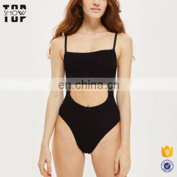 OEM manufacturers black hollow cut one piece bodysuit