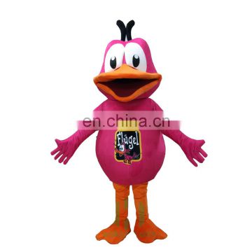 HI CE certificate funny cartoon charactor pink duck mascot costumes for adults for sale