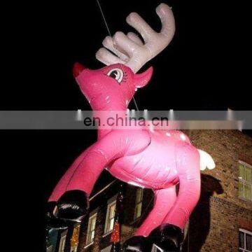 Pink Inflatable Reindeer Decoration with LED Light