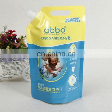 FDA certification wholesale custom reusable liquid cleaner spout pouch bag for baby washing detergent stand up pouch