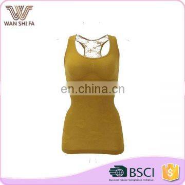 Factory provide sleeveless breathable lace back seamless shaper suit