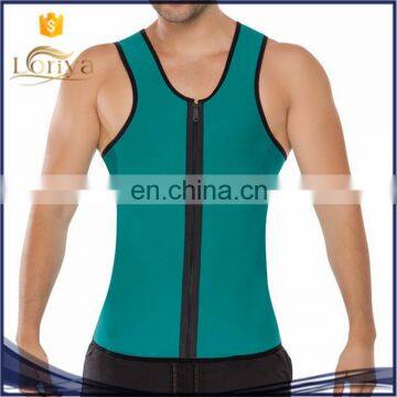 Fashion Mens Sweat Girdle Oiginal Latex Sport Thermo Corset Zipper Open