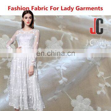 JC2987 wholesale 100% polyester ity fashion design embroidered chiffon fabric