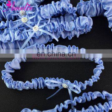 2017 Bridal Garter Casamento Wedding Decoration Keepsake Luxury Something Blue Satin Wedding Garter With Bow