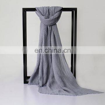 Solid color one color pattern crinkle hijab scarf in hot sale for women