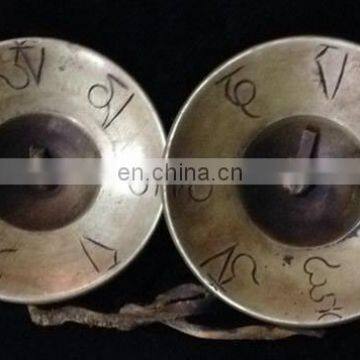 Old Tibetan Buddhist Bronze 6 Mantras Tingsha Cymbals Vintage-Tibet-Tibetan-Nickel-Tingsha-Cymbals-Auspicious-Symbols Buddhist photo-6