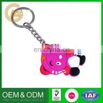 Cheap custom 3d handmade rubber soft personalized diy pvc keychain with cartoon design