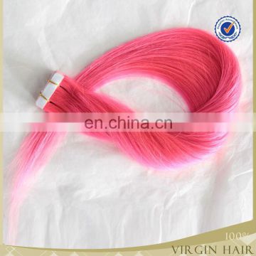 China wholesale hotsale cheap soft thick virgin pink hair extensions