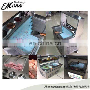 Stainless Steel Fried Ice Cream Machine With 6 Cooling Tanks Factory,commercial Ice Fryer photo-3