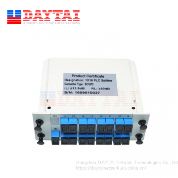 Passive FTTH Casette Fiber Optic 1x16 PLC Splitter Box