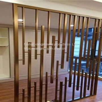 JYFQ0140 Custom Retractable room metal dividers with folding laser cut door decorative