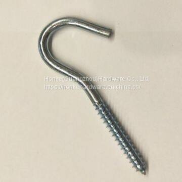 Hook With Screw Factory Supply Zinc Plated Carbon Steel Open Eye Hook Screw  Zinc Plated