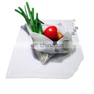 Recyclable drawstring mesh produce potato bags for grocery