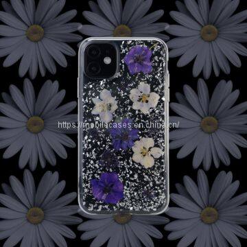 Drop Glue Technology PC Groove Customized Real Dry Flower Phone Case For iPone 6 6s 7 8 Plus 11 X XS Max XR 2019