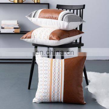 RAWHOUSE High Quality Leather Throw Cushion Cover Couch Sofa Cotton Square Decorative Pillowcase photo-6