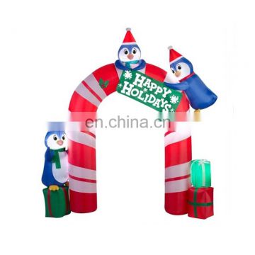 Cheap Kids Toy Xmas Candy Cane Archway Gate LED Lighted Outdoor Inflatable Christmas Arches for Yard