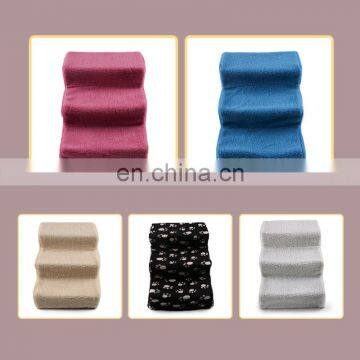 Stable Plastic Multicolor Plush Carrier Portable Foldable Pet Ladder Dog Cat Stairs Steps photo-3